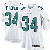 Nike Men & Women & Youth Dolphins #34 Thigpen White Team Color Game Jersey,baseball caps,new era cap wholesale,wholesale hats